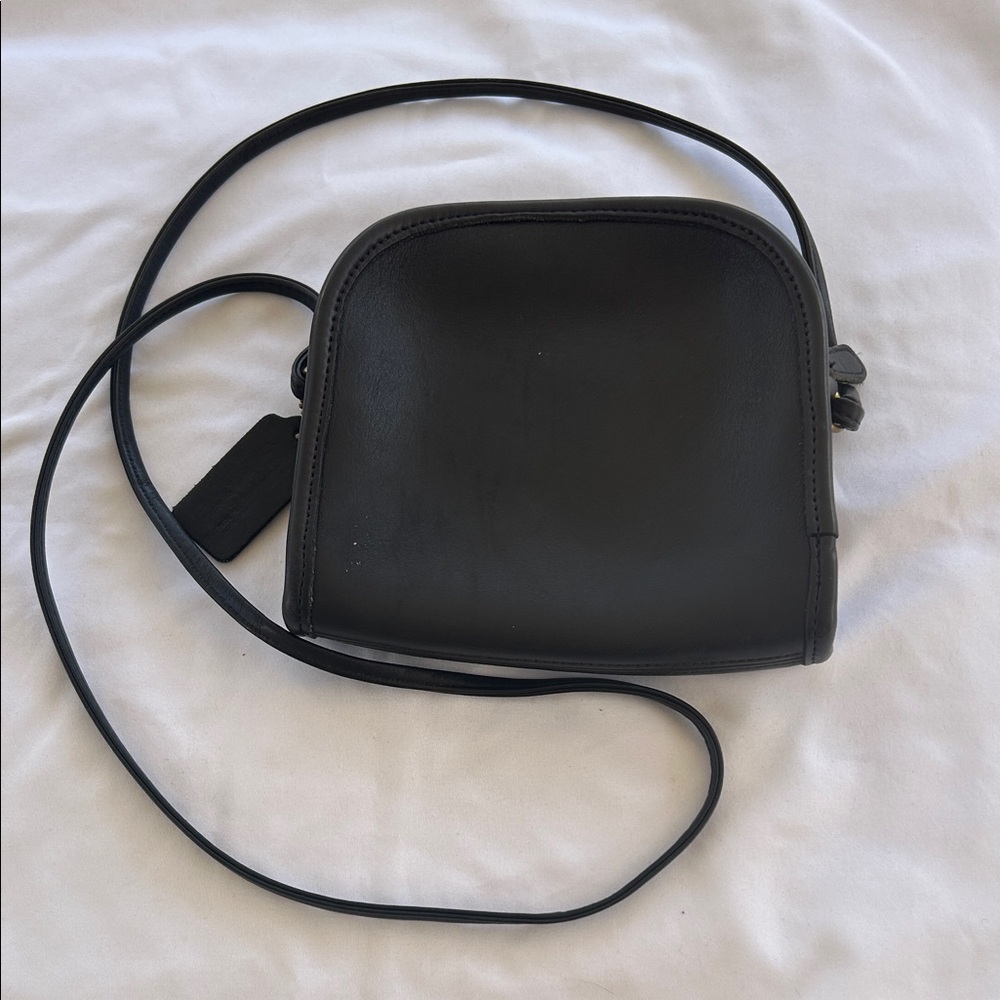 Vintage Coach Black Leather Abbie Zip Mini Crossbody Bag 9017